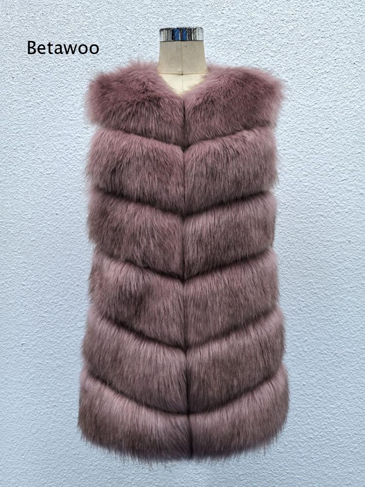 Women'S Fashion Gilet - Mittellange, ärmellose Weste aus Kunstfell für