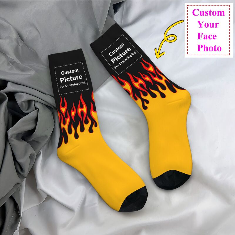 Women Fashion Logo Design - Personalisierte Socken mit individuellem Foto-Logo für