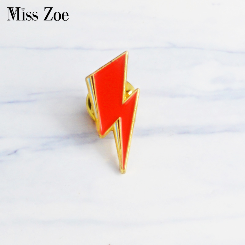 Women Fashion Icon - Aladdin Lightning Emaille Pin Bowie Stil