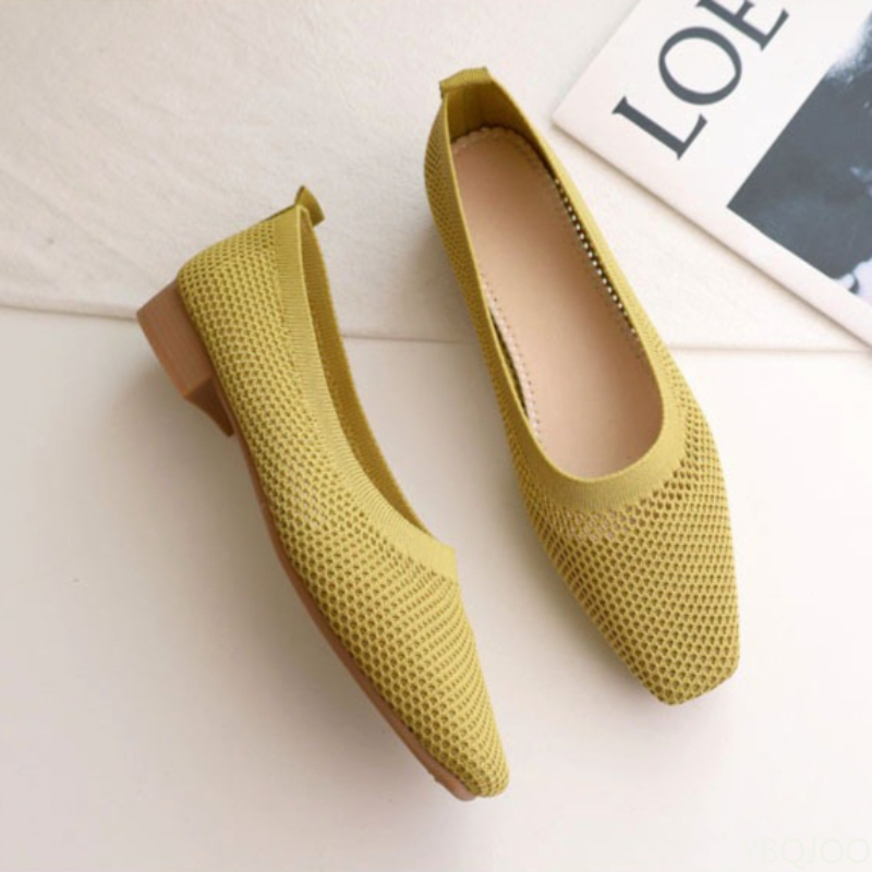 Women Fashion Heels - Damenschuhe mit quadratischem Zehenbereich und niedrigem