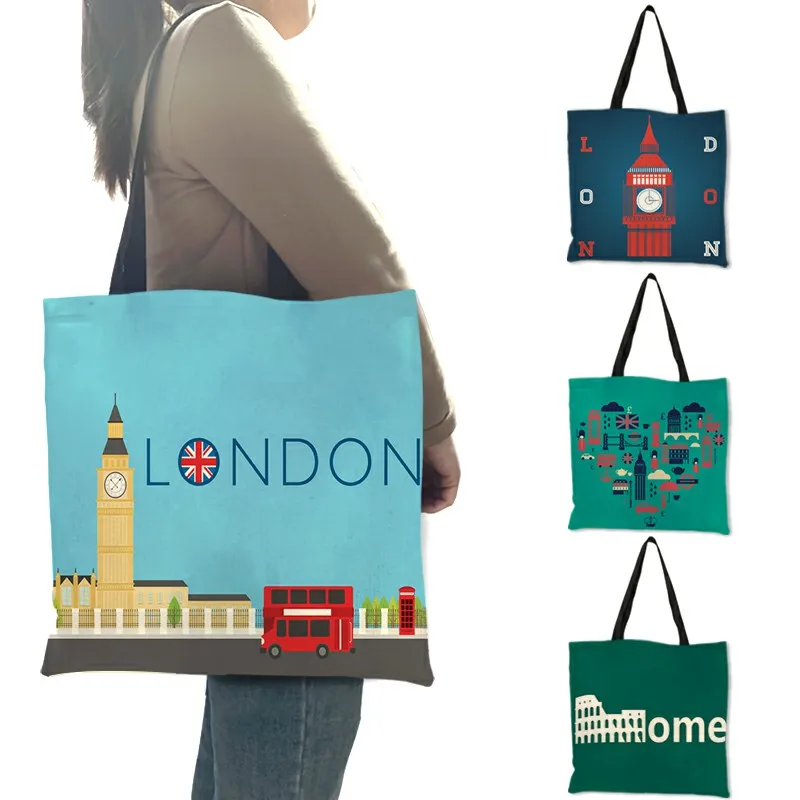 Women'S Fashion London - Hochwertige Leinen-Umhängetasche London Big Ben Tower