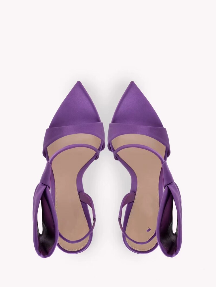 Women'S Fashion Show - Schwarze und violette Sommer-Damensandalen mit Schmetterlingsknoten
