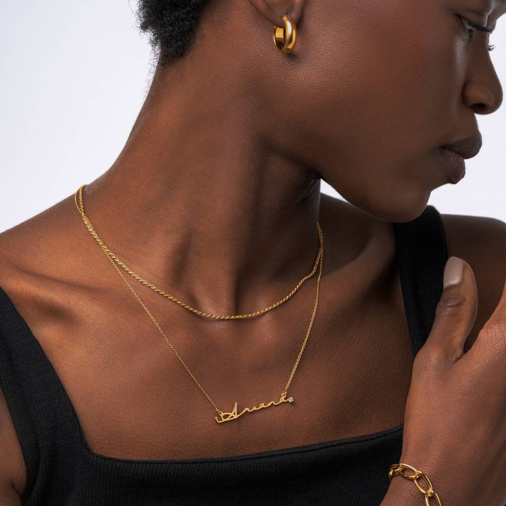 Namens kette mit Diamant-Gold  – Women Fashion Names Bewertung und Preis