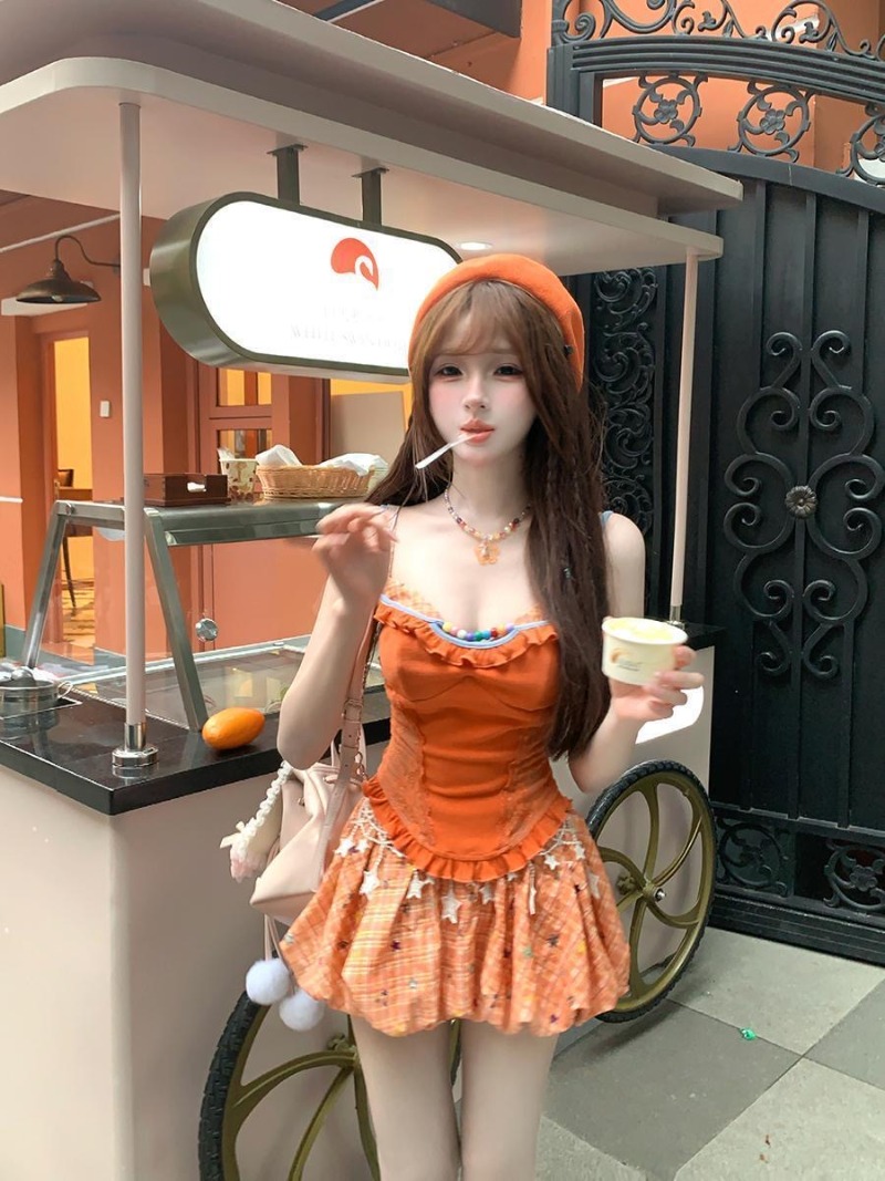 Sommerliches neues orangefarbe – Asymmetric Top Women Bewertung und Preis