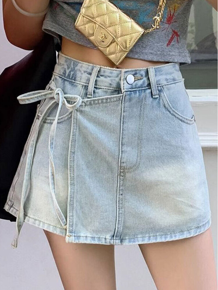 Damen High-Waist Denim Skort H – Denim Shorts Women Bewertung und Preis