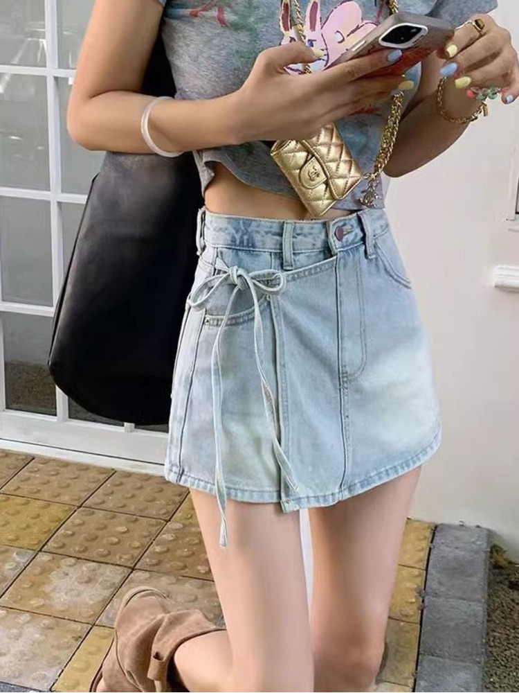Damen High-Waist Denim Skort H – Denim Shorts Women Bewertung und Preis