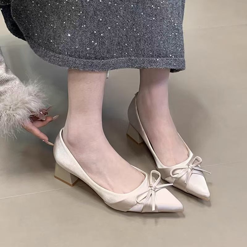 Retro mittellange Einzelschuhe – Women Fashion Heels Bewertung und Preis