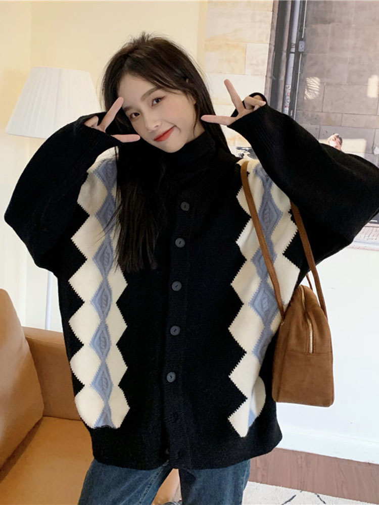 Baggy Fashion Diamond Grid Str – Women'S Fashion Gilet Bewertung und Preis