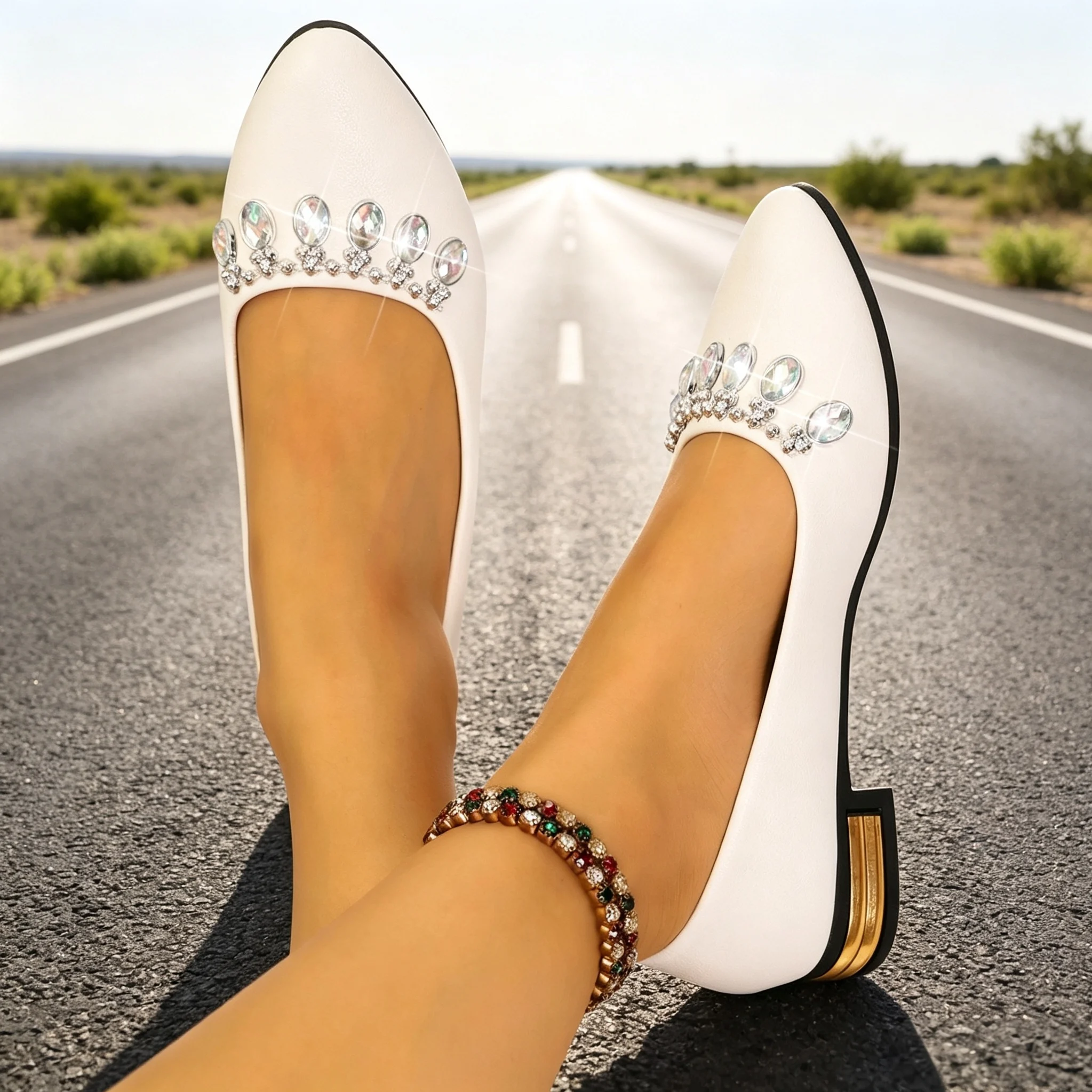 Damen Flache Schuhe mit Spitze – Women Fashion Heels Bewertung und Preis