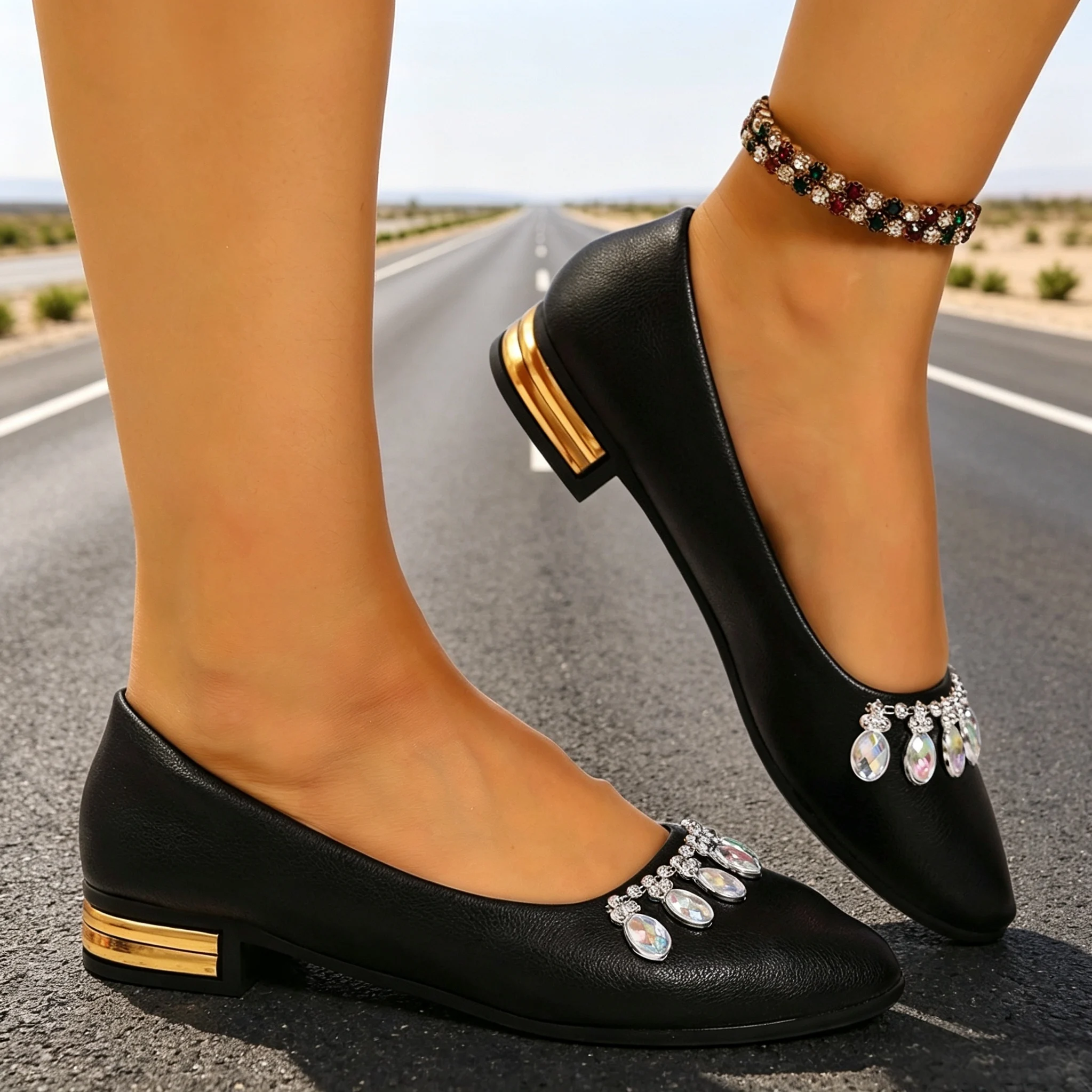 Damen Flache Schuhe mit Spitze – Women Fashion Heels Bewertung und Preis