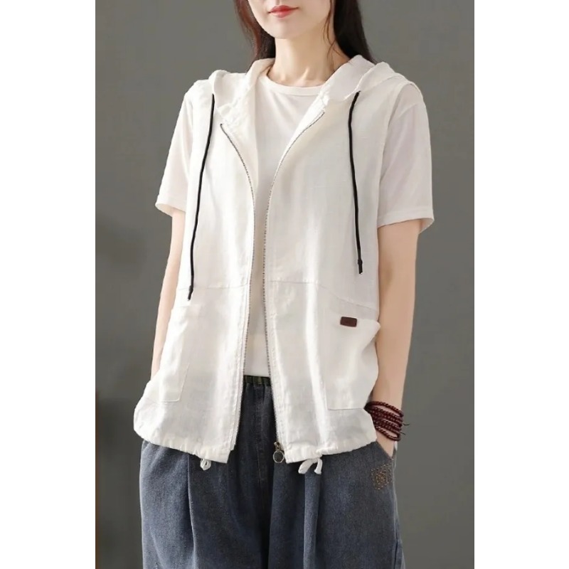 Damenweste aus weißem Leinenmi – Women'S Fashion Gilet Bewertung und Preis