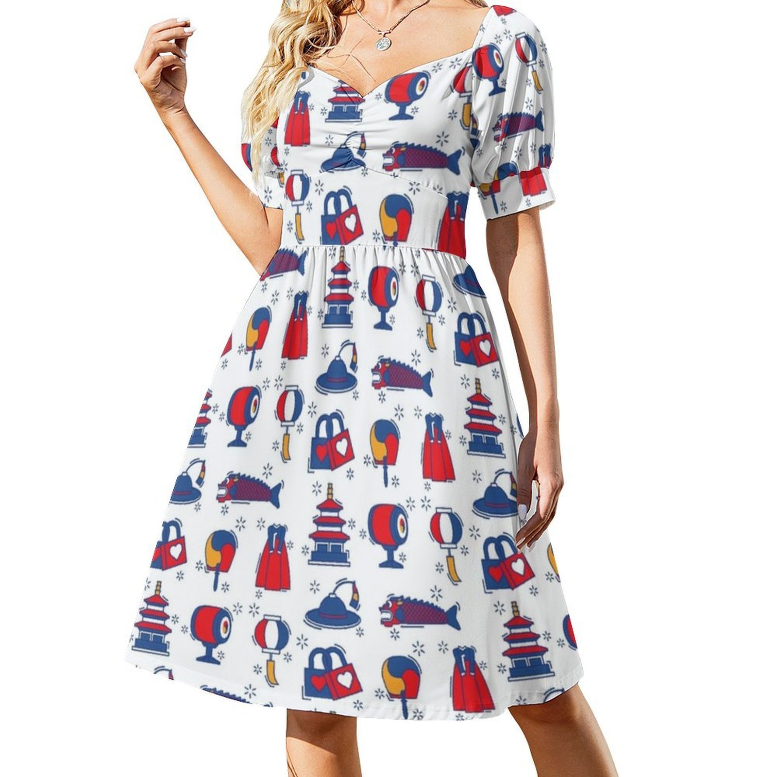 Koreanisches Muster mit Icons, – Women Fashion Icon Bewertung und Preis