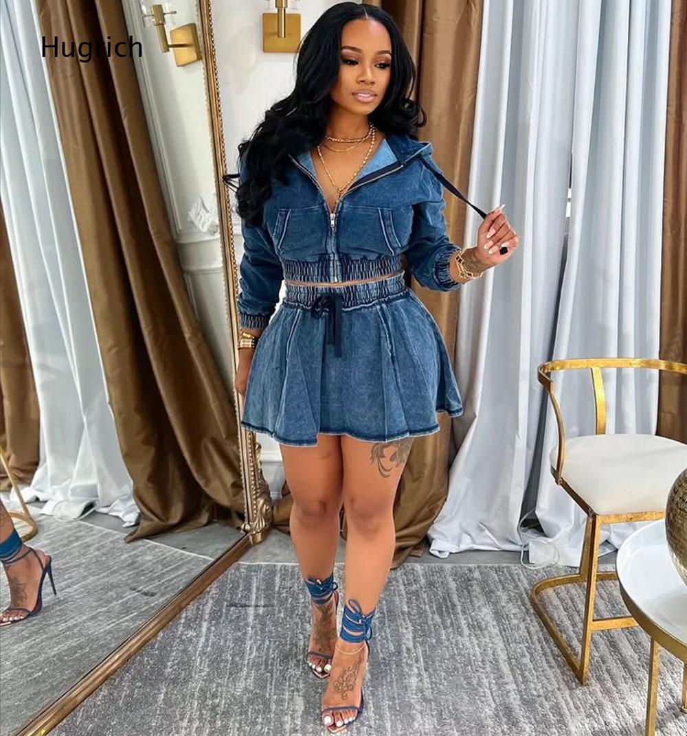 Kapuzen-Langarm-Skort-Romper i – Denim Shorts Women Bewertung und Preis