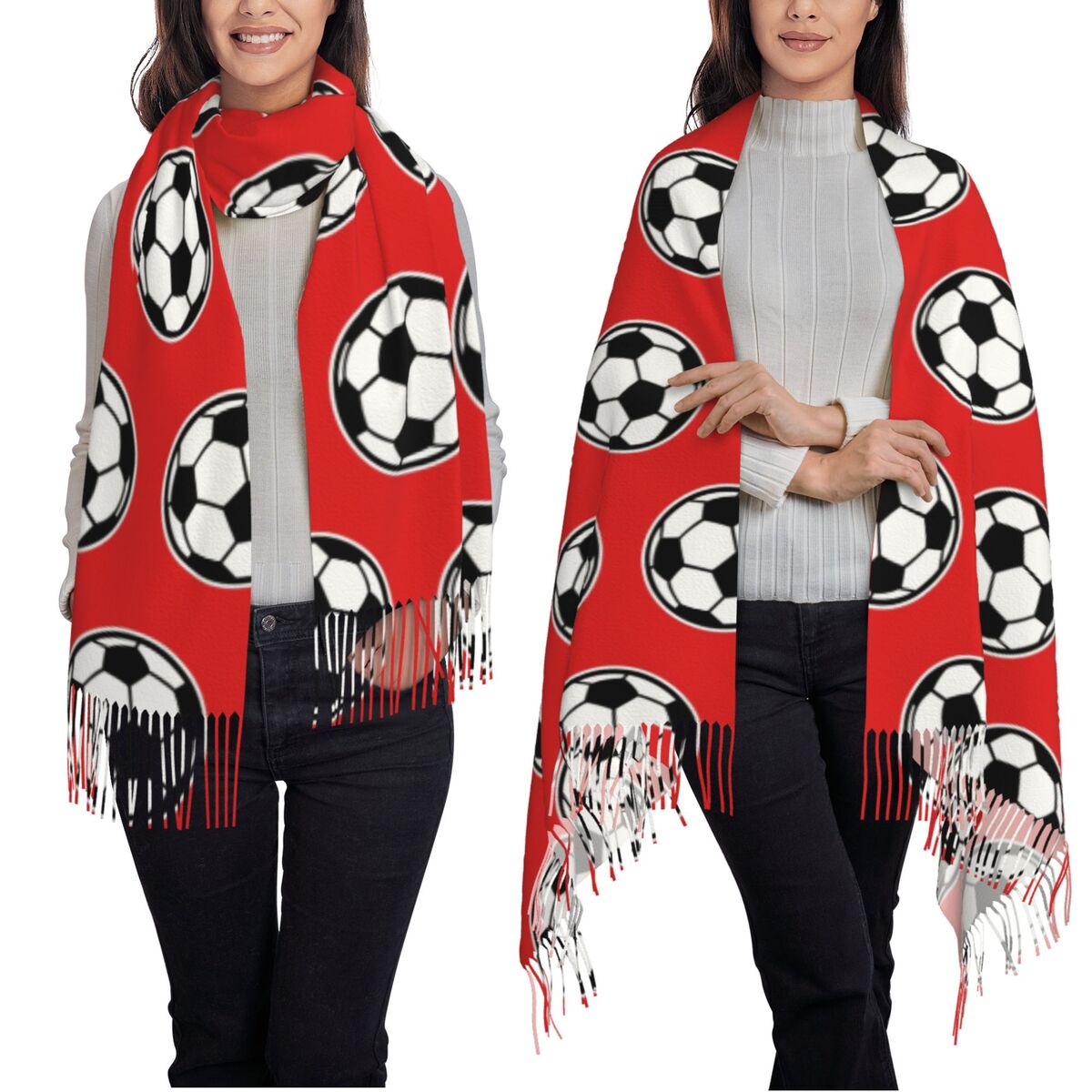Fußball-Schal mit Quasten für  – Women Fashion Icon Bewertung und Preis