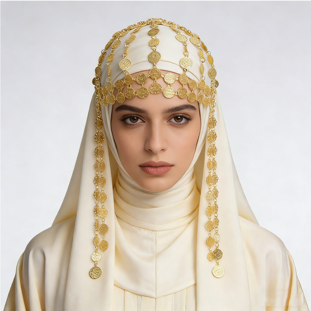 Vergoldete Münz-Haarschmuck-Ko – Women Fashion Pakistan Bewertung und Preis