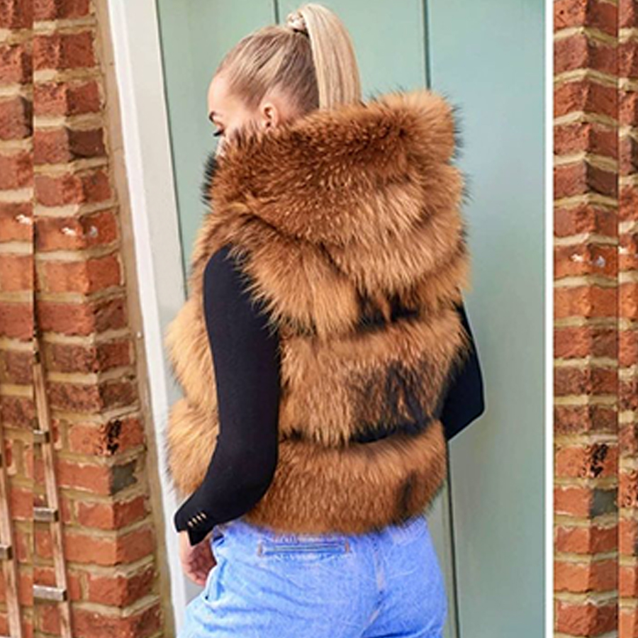 Echte Waschbären Pelz Weste Fr – Women'S Fashion Gilet Bewertung und Preis