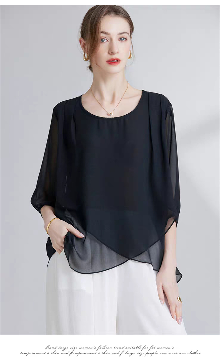 Koreanischer Stil Chiffon Über – Asymmetric Top Women Bewertung und Preis