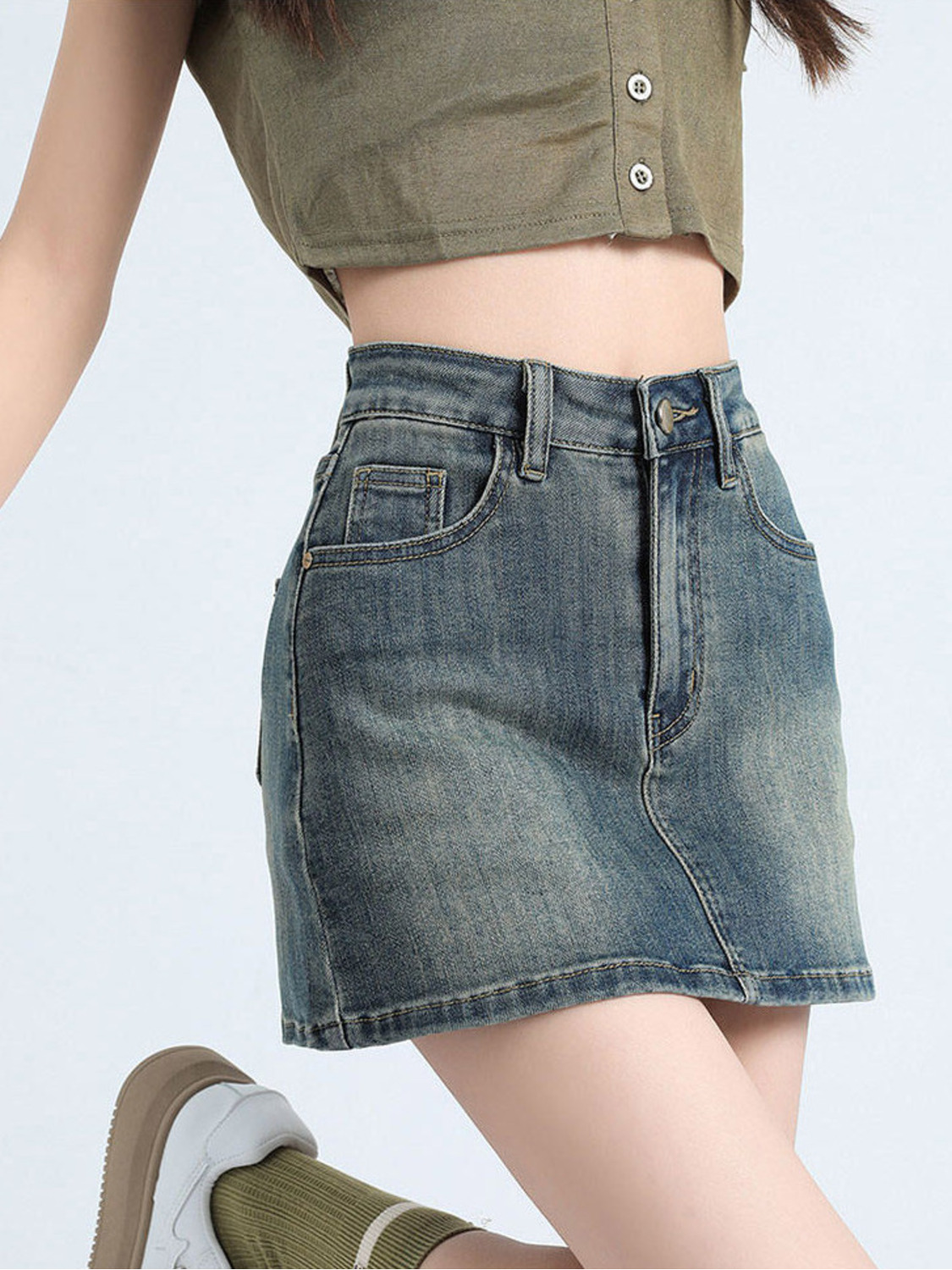 Damen Vintage Washed Denim Sko – Denim Shorts Women Bewertung und Preis